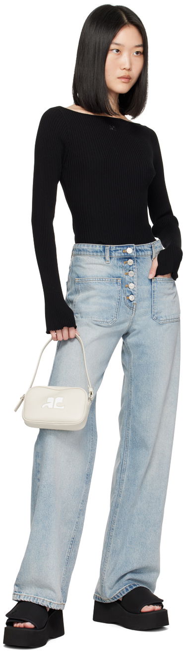 Чанта през рамо Courrèges Slim Leather Camera Bag Бежово | 124GSA092CR0027, 3