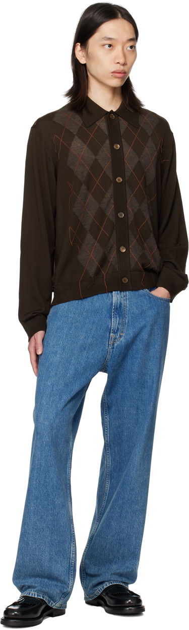 Пуловер OUR LEGACY Our Legacy Evening Argyle Cardigan Кафяво | M4253EP, 3