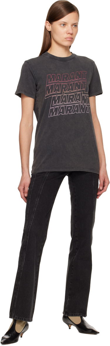 Тениска Isabel Marant Étoile Etoile Zoeline Faded Graphic Logo T-Shirt Сиво | TS0147FA-B1N09E, 3