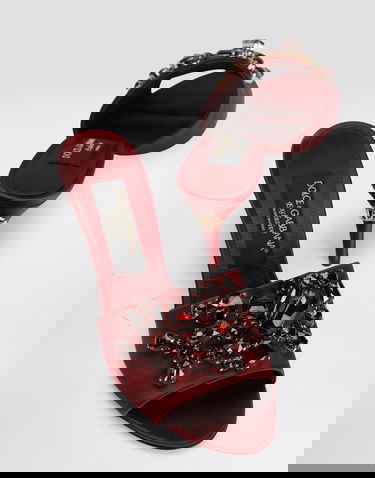 Кецове и обувки Dolce & Gabbana Satin Mules With Gemstone Embellishment Червено | CR1825C9S4680305, 3