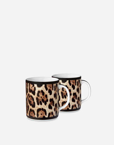 Домашен декор Dolce & Gabbana Leopard Print Gift Box With 2 Porcelain Mugs Многоцветен | TC0S25TCA71UL003, 1