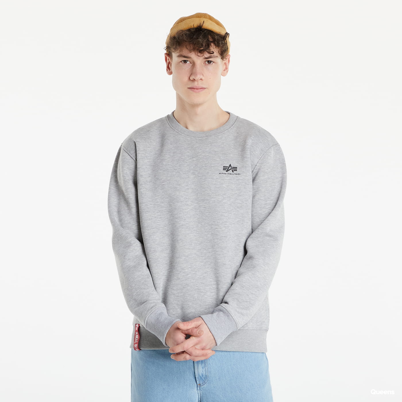 Суитчър Alpha Industries Basic Sweater Small Logo Сиво | 188307-17, 0