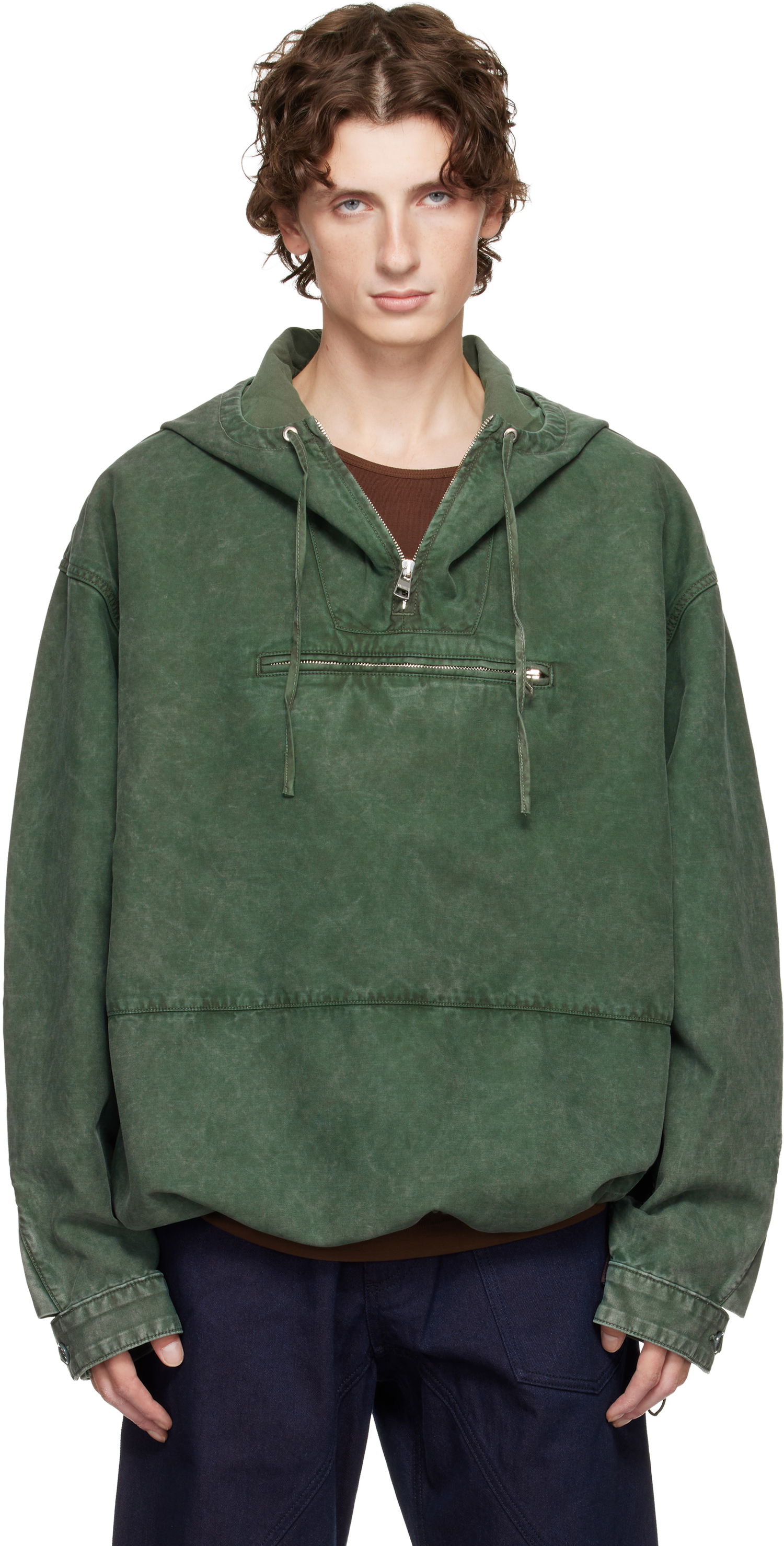 Яке JW Anderson JW Anderson Garment-Dyed Anorak Jacket Зелено | JK0397-PG1600, 0