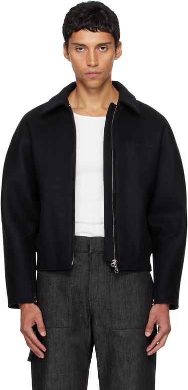 Яке бомбър Courrèges Courrèges Embroidered Wool Bomber Jacket Черно | 325CBL308WO0118, 0