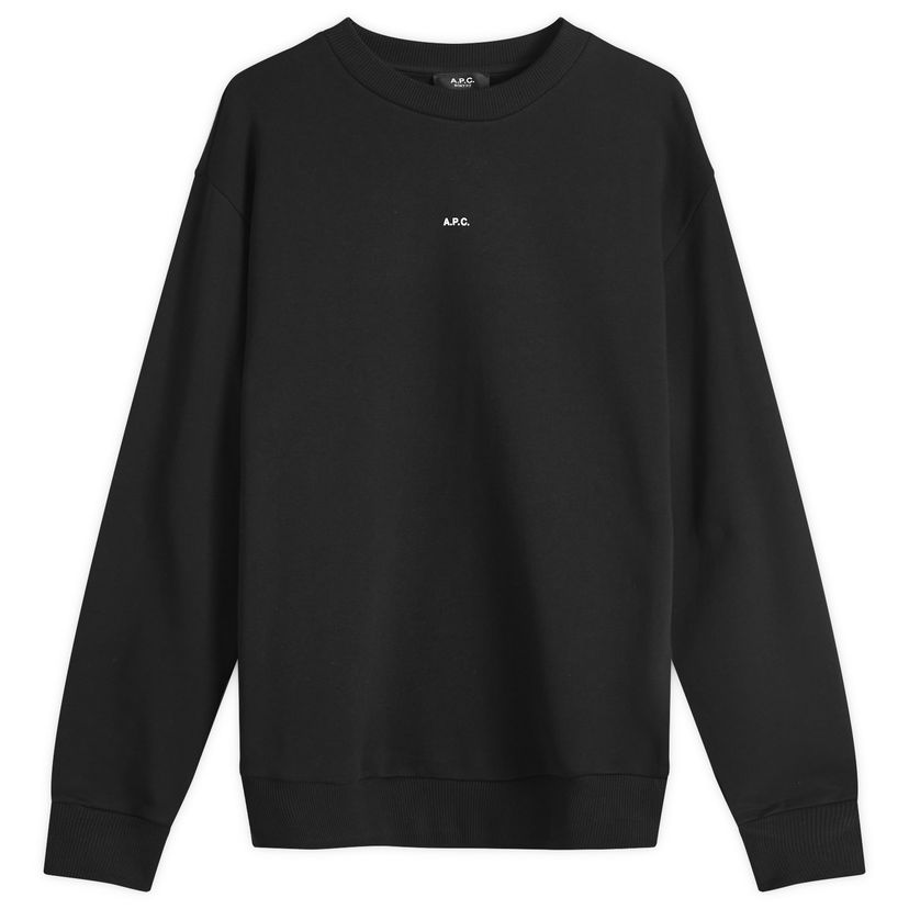 Суитчър A.P.C. Micro Logo Crew Sweat Черно | COHBX-H27910-TZC