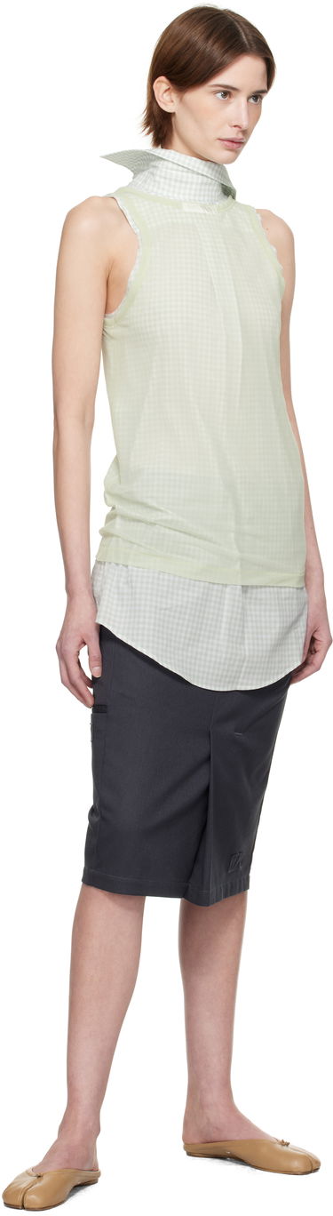 Потник Maison Margiela Maison Margiela Back To Front Check Sleeveless Top Зелено | S51NL0046 MTJ024, 3