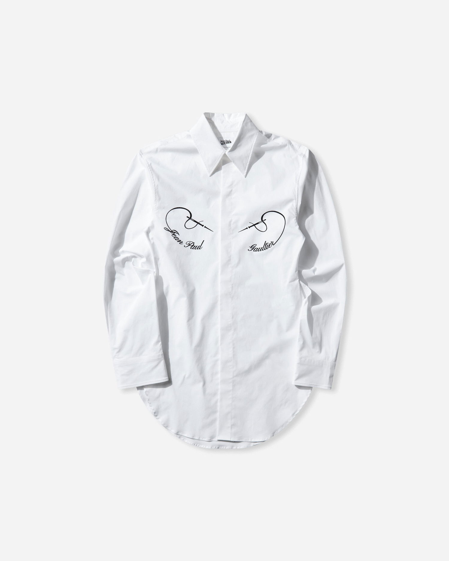 Риза Jean Paul Gaultier Jean Paul Gaultier Signature Graphic Oversized Shirt Бяло | 26-01-W-ST050-C071 0100, 0