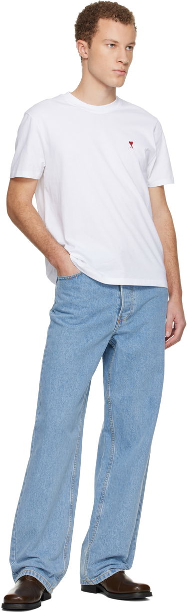 Тениска AMI Cotton Ami de Coeur T-shirt Бяло | BFSBFUTS035.724, 3