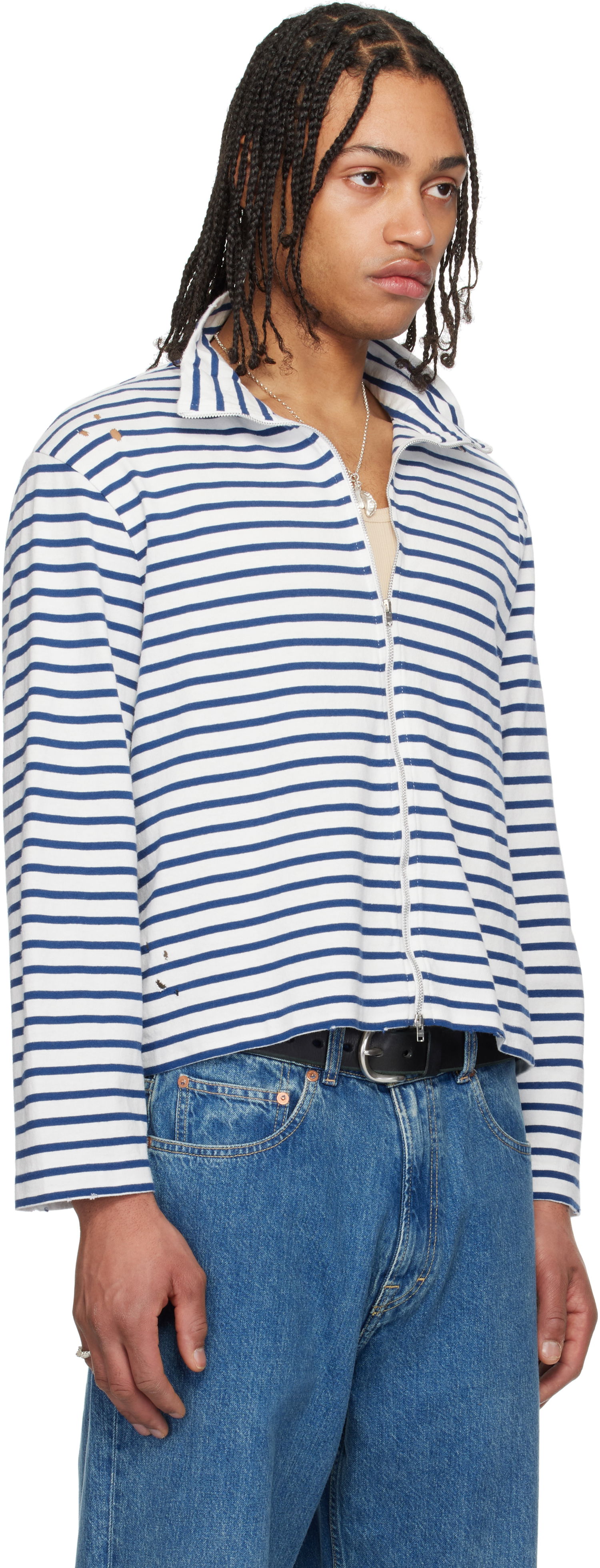 Суитчър OUR LEGACY OUR LEGACY Shrunken Full-Zip Sweater Синьо | M2256SG, 1