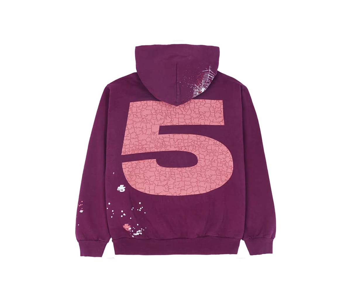 Суитчър Sp5der Nocturnal Highway Hoodie Dark Purple Бургунди | 591437014889, 1