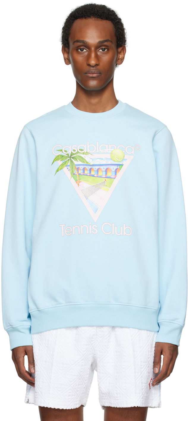 Суитчър Casablanca 'Tennis Club' Sweatshirt Тюркоазено | MPS24-JTP-001-04