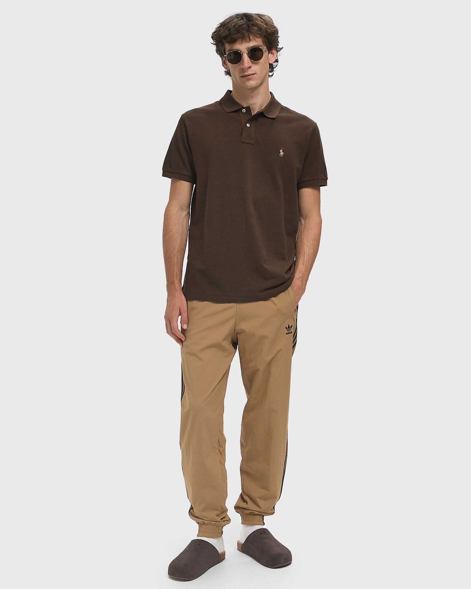 Поло тениска Polo by Ralph Lauren Polo Ralph Lauren Custom Slim Fit Polo Shirt Кафяво | 710680784449, 1