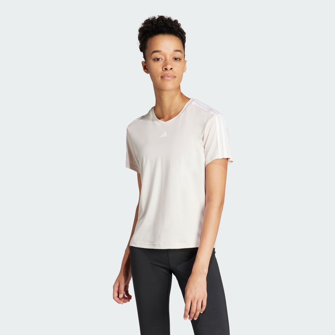 Тениска adidas Performance AEROREADY Train Essentials 3-Stripes T-Shirt Розово | IS4214, 0