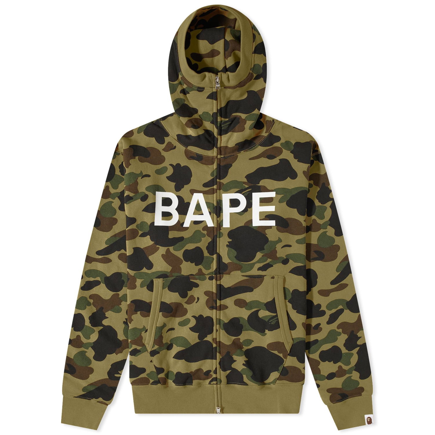 Суитчър BAPE 1St Camo Balaclava Full Zip Hoody Green Зелено | 001ZPJ301012M-GRN, 0