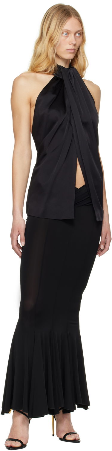 Потник Stella McCartney Stella McCartney Envers Satin Halterneck Tank Top Черно | 6T02383FU302, 3