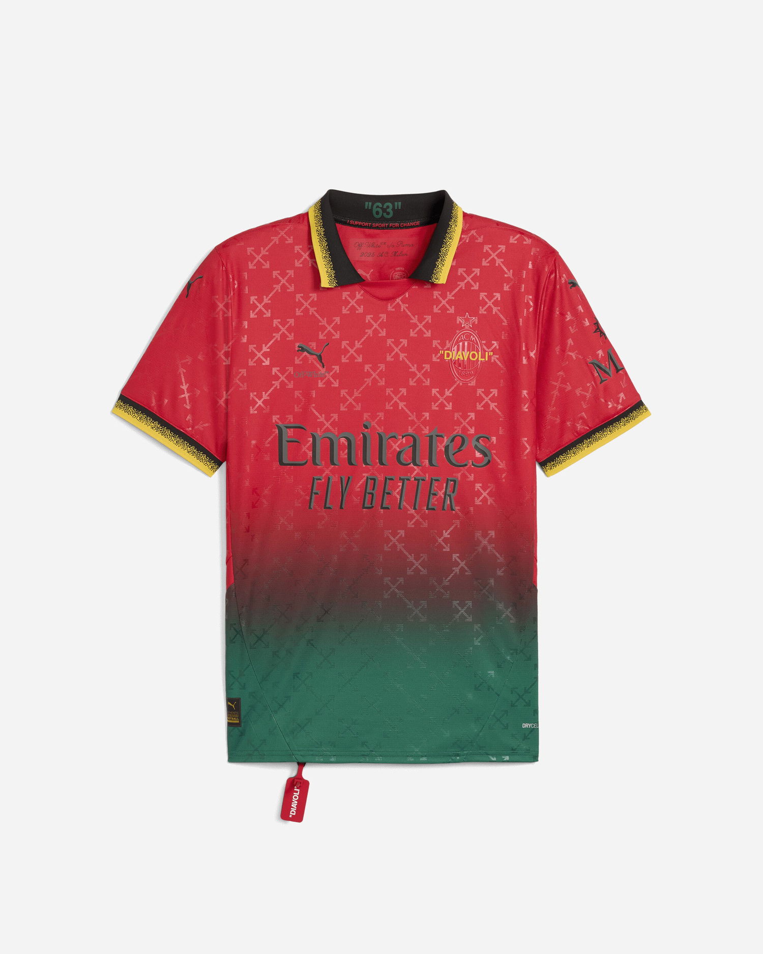 Фланелка Puma AC Milan x Off-White Replica Jersey Red / Black Червено | 783001-02, 1