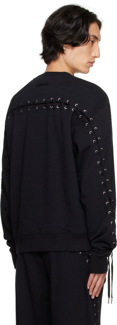 Суитчър Jean Paul Gaultier Gaultier The Lace-Up Sweatshirt Черно | 23/12-U-SW024B-J033-00, 2