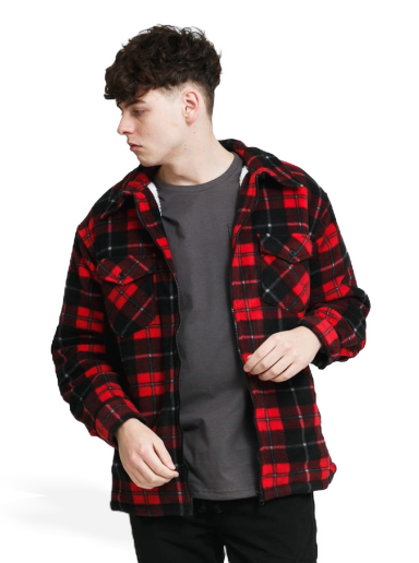 Plaid Teddy Lined Shirt Jacket