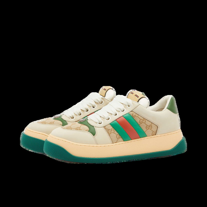 Кецове и обувки Gucci Men's Double Screener Sneakers in Sand, Size UK 11 | END. Clothing Бежово | 777106-AAC72-9554