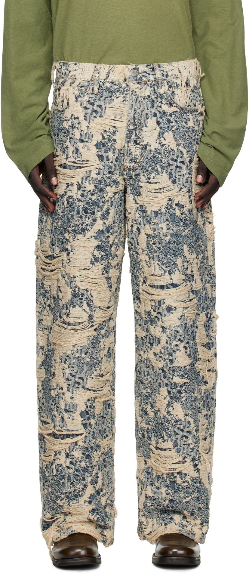 Дънки Acne Studios All-Over Distressed Patterned Jeans Многоцветен | C00080-