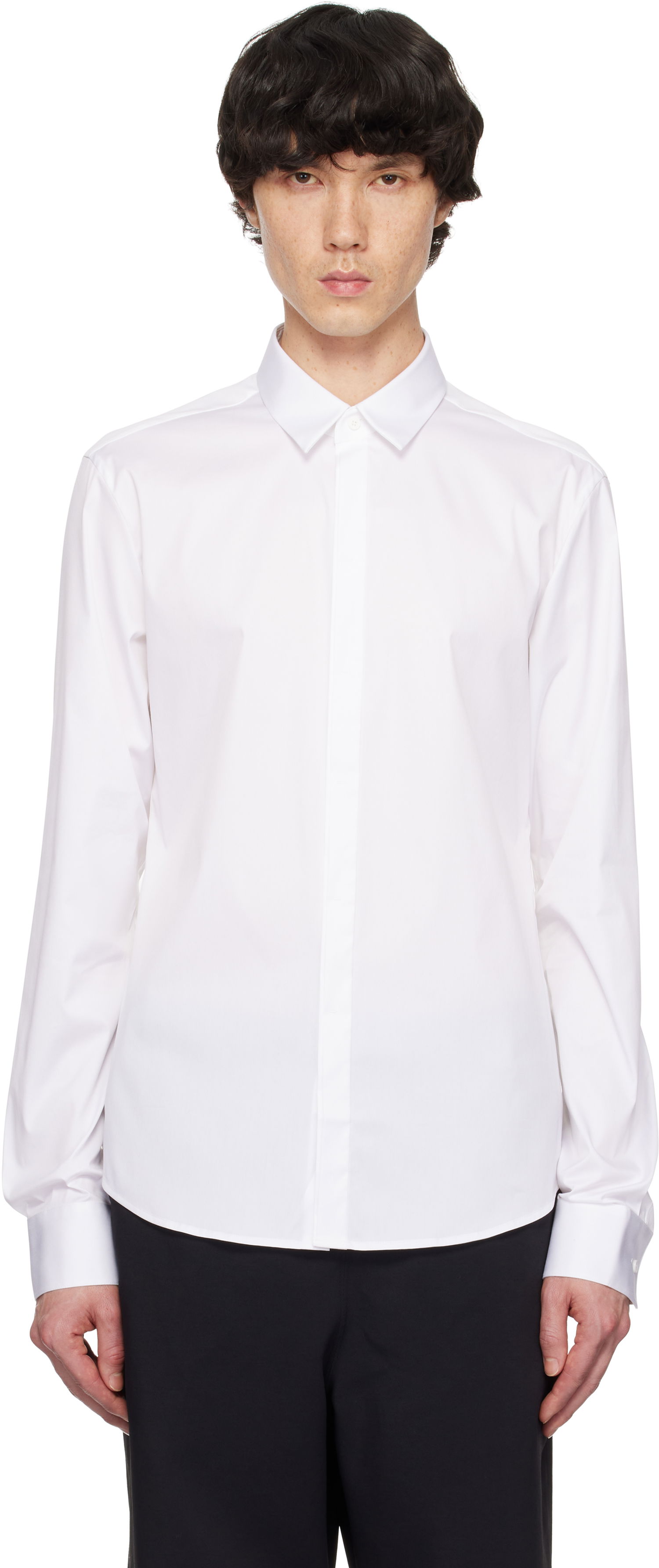 Риза WOOYOUNGMI WOOYOUNGMI Concealed Button Shirt Бяло | W251DS01, 0
