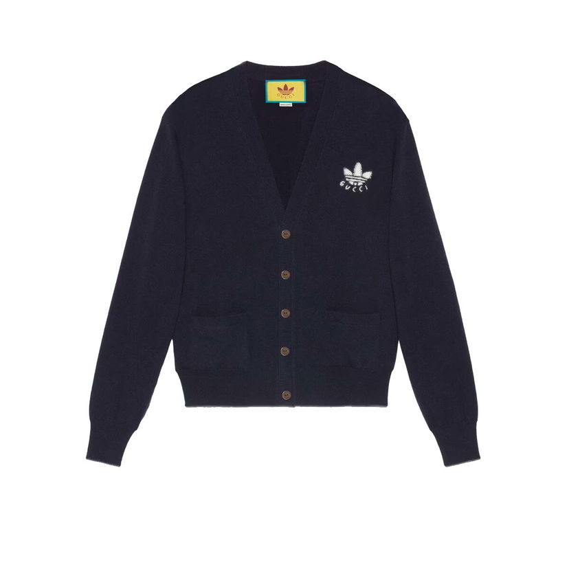 Пуловер Gucci adidas x Wool Cardigan Navy Тъмно синьо | ‎702135 XKCH9 4215