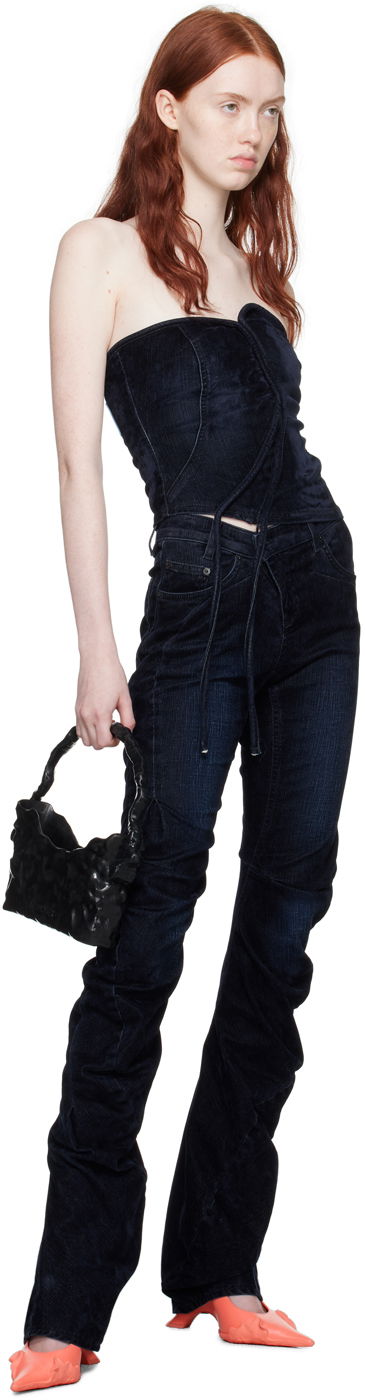 Потник Ottolinger Ottolinger Asymmetric Denim Tank Top Тъмно синьо | 1703410, 3