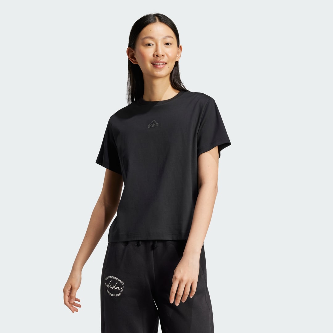 Тениска adidas Performance Signature Graphic Print T-Shirt Черно | IY1463, 0