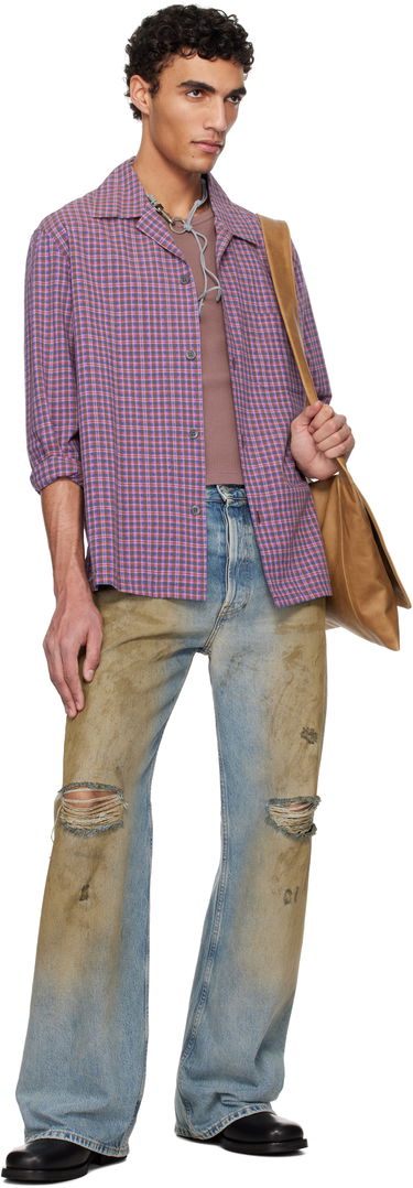 Риза OUR LEGACY Our Legacy Heusen Plaid Shirt Лилаво | M2252HV, 4
