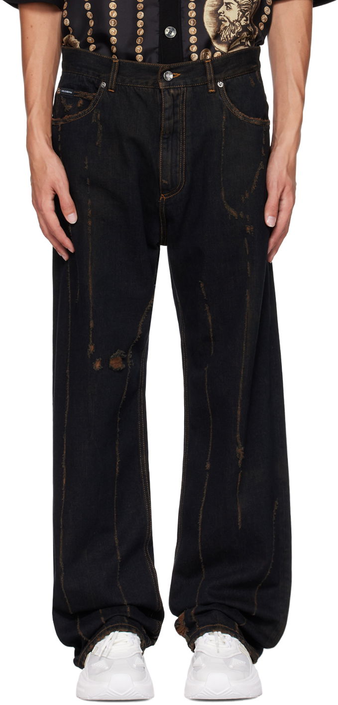 Дънки Dolce & Gabbana Black Wide-Leg Jeans Черно | GWVNXDG8JF0, 0