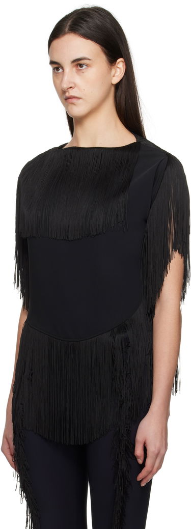 Пуловер Maison Margiela MM6 Maison Margiela Fluid Fringe Blouse Черно | S52NC0351 S37977, 3