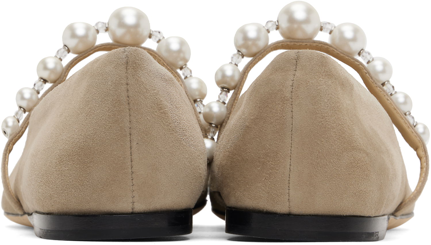 Кецове и обувки Jimmy Choo Jimmy Choo Ade Pearl Ballerina Flats Бежово | ADE FLAT SZR, 1