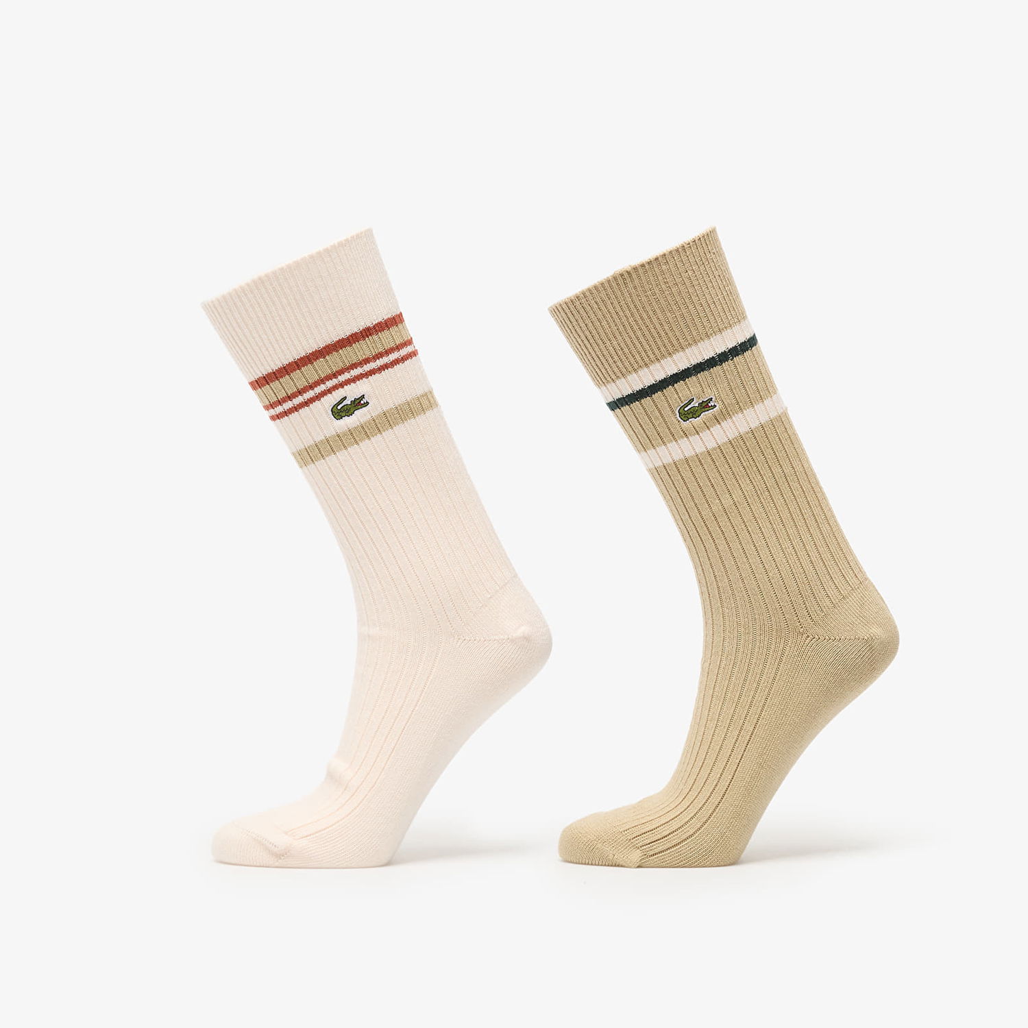 Чорапи Lacoste Lacoste Striped Ribbed Socks Бежово | RA5988 7PT, 0
