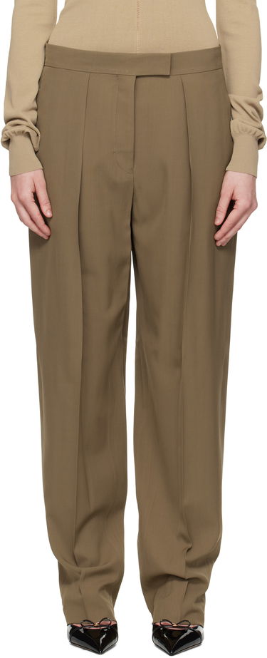 Панталони FERRAGAMO Ferragamo Inverted Pleats Trousers Зелено | 782662, 0