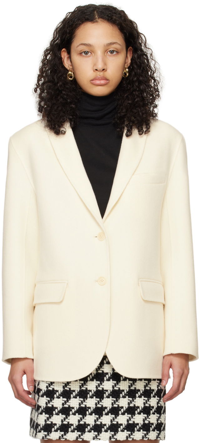 Яке Anine Bing Anine Bing Women's Quinn Single-Breasted Blazer Бяло | A-01-7073-150, 0