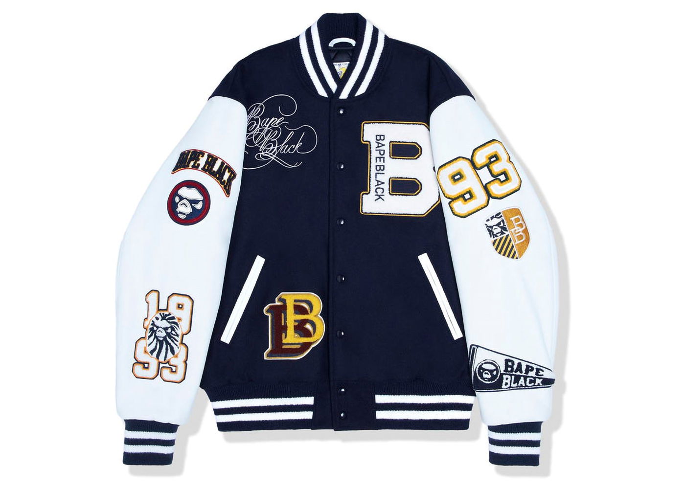 Яке BAPE Black x Golden Bear Sportswear Varsity Jacket Тъмно синьо | 1I73-141-907, 0