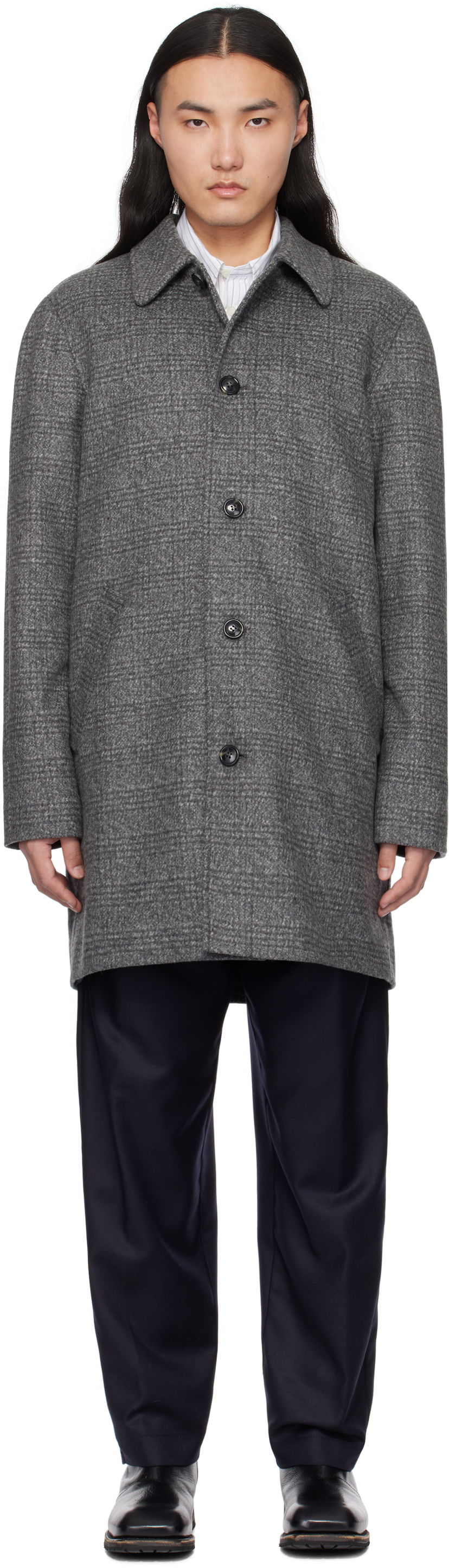 Палта A.P.C. Wool Car Coat Сиво | WOARE-H01547