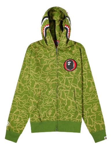 Суитчър BAPE 30th Anniversary Shark Hoodie Зелено | 001ZPJ701001F-GRN