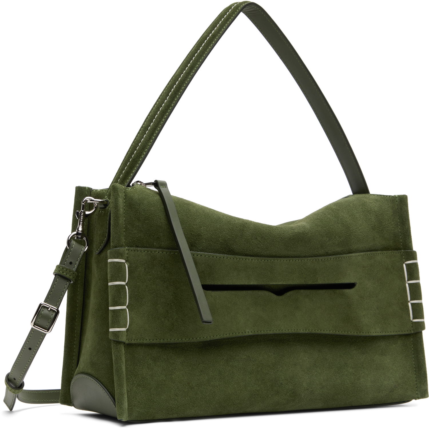 Чанта през рамо JW Anderson JW Anderson Medium Loafer Suede Shoulder Bag Зелено | HB0732-LA0364, 1
