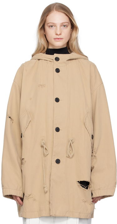 Парка We11done Distressed Hooded Coat Бежово | WD-JP3-23-153-U-BG, 0