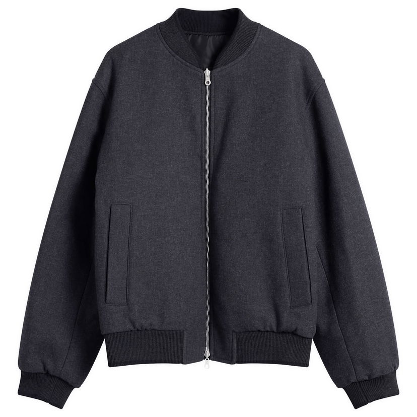 Яке бомбър Dries Van Noten Brushed Cotton Twill Bomber Jacket Сиво | 252-020522-2118-803