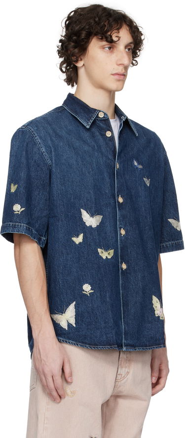 Риза OUR LEGACY Our Legacy Beyond Embroidered Denim Resort Shirt Синьо | M2252BB, 1