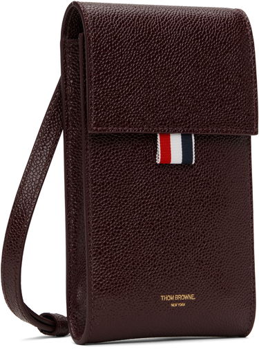 Портфейл Thom Browne Leather Crossbody Phone Pouch Кафяво | MAC113A-03542, 1