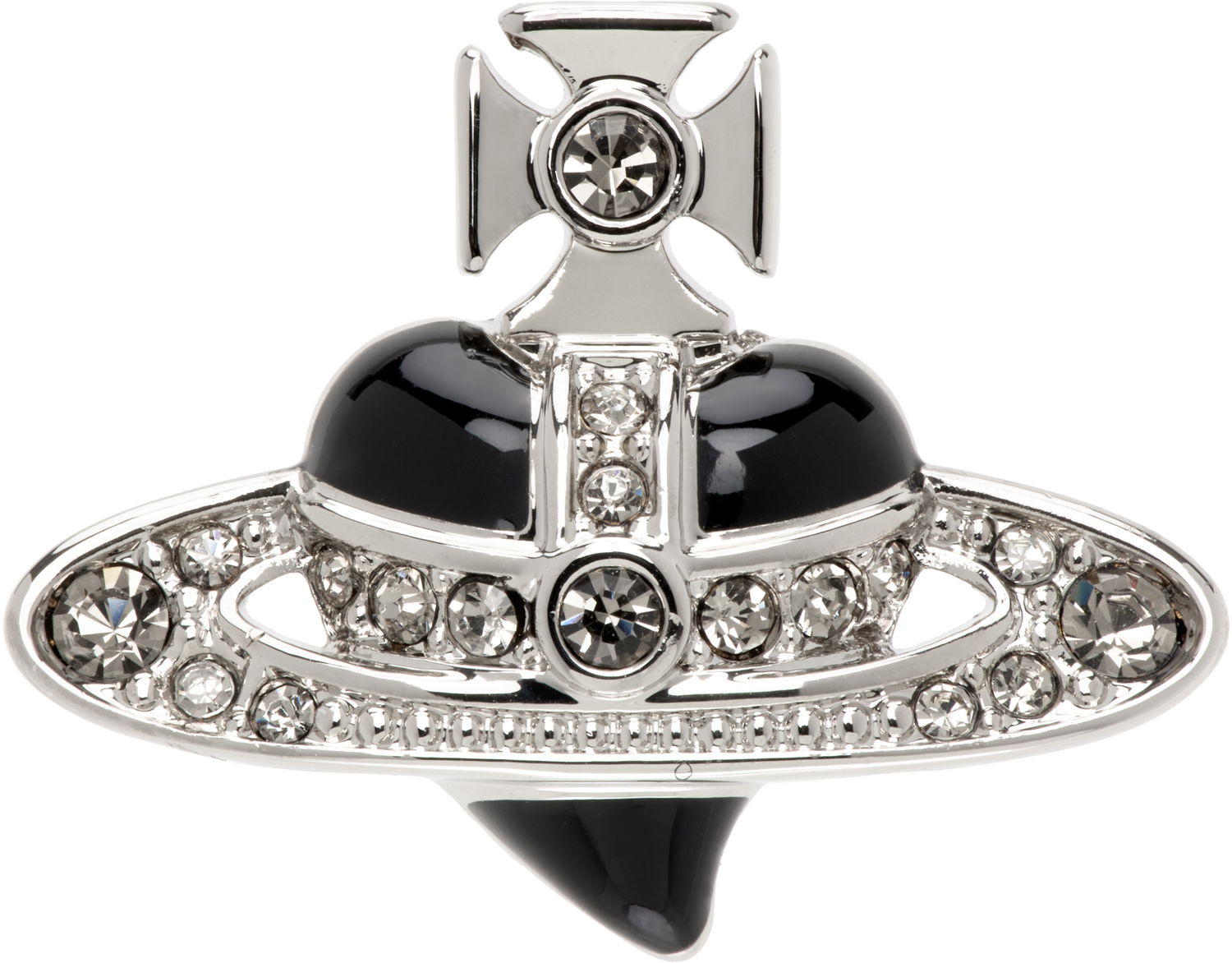 Обеци Vivienne Westwood Diamante Heart Single Stud Earring Металик | 6201033R-02P381-CN, 0