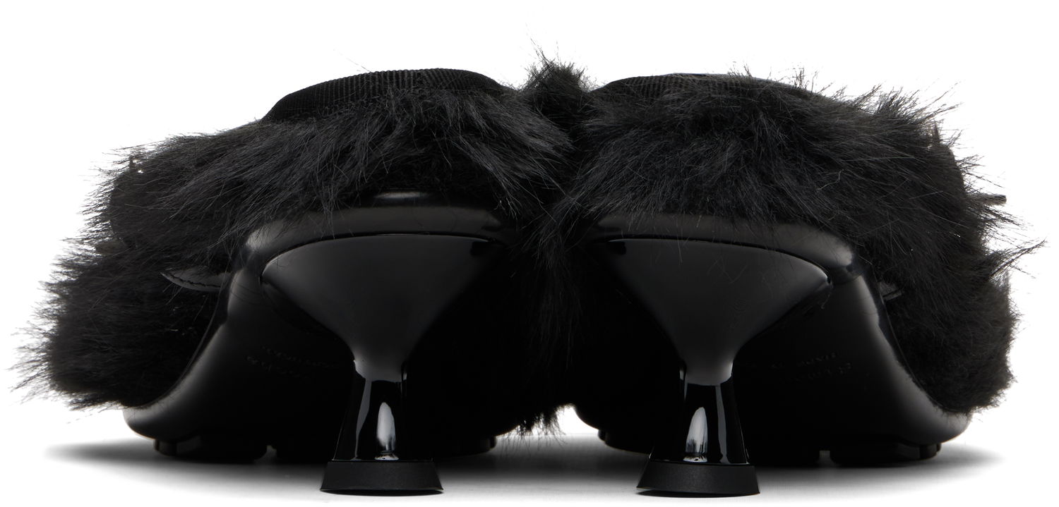 Бижута Simone Rocha Simone Rocha Faux Fur Grip Mule Heels Черно | HBG1 1090, 1