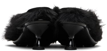 Бижута Simone Rocha Simone Rocha Faux Fur Grip Mule Heels Черно | HBG1 1090, 1