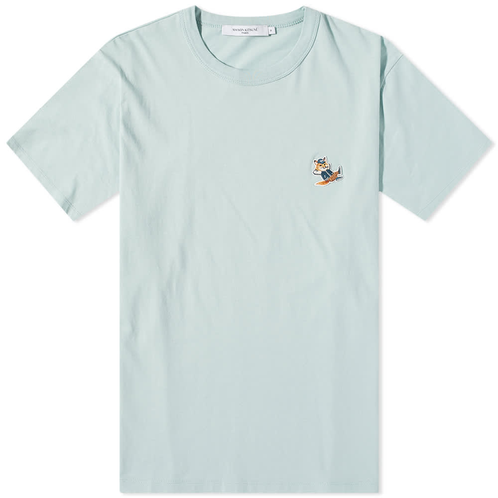 Тениска MAISON KITSUNÉ Dressed Fox Patch Classic Tee Тюркоазено | KM00102KJ0008-P429, 0