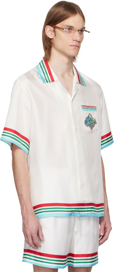 Риза Casablanca Casablanca 'Casa Way' Silk Resort Shirt Бяло | U-MS25-SH-003-06, 1