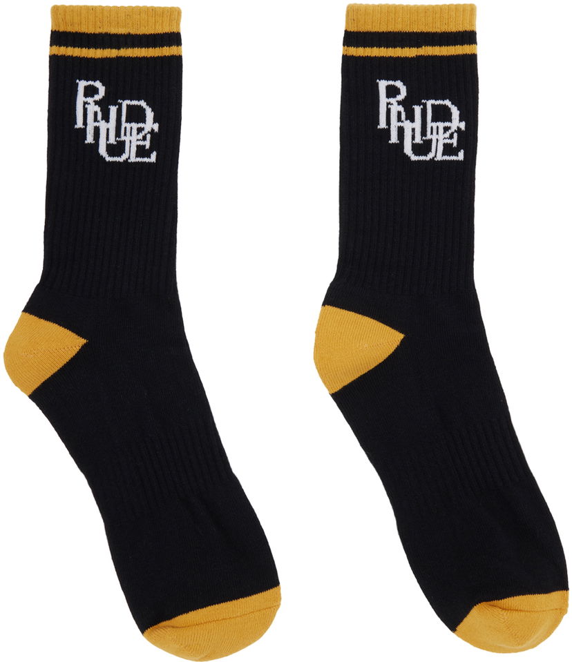 Чорапи Rhude Scramble Logo Socks Черно | RHPS24SO04616152