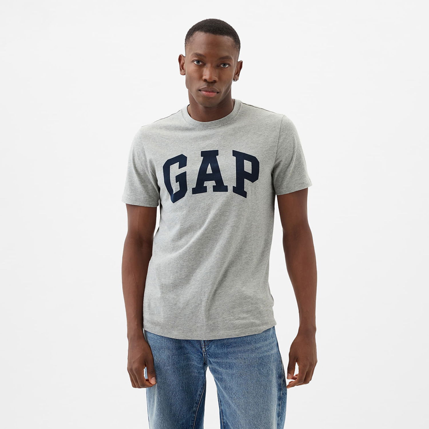 Тениска GAP Basic Logo Tee Heather Grey Сиво | 856659-00, 0